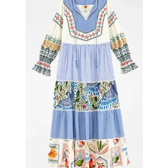 Farm Rio Pineapple Beach Maxi Dress Tropical Summer Maximalist - Picture 3 of 16